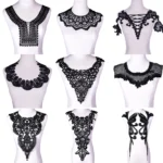 Black Embroidery Venise Lace Neckline Collar Embellishment Sewing Applique Trims Lace fabric Dress Supplies Scrapbooking
