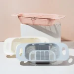 Retractable Sink Drain Basket PP Plastic Universal Vegetables Fruit Storage Baskets Dish Rack For Kitchen Accessories Organizer
