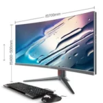 جهاز كمبيوتر 27 29 بوصة منحني شاشة واي فاي لاسلكي ، كمبيوتر 1500R الكل في واحد ألعاب الكمبيوتر ، 21:9 لتقوم بها بنفسك الكل في واحد كمبيوتر