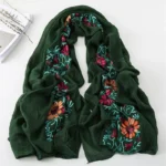 جديد إمرأة القطن فسكوزي شال عادي التطريز الأزهار عمامة نمط الباشمينا التفاف سميكة الشمس حماية الصيف لينة شال 180*90 سنتيمتر