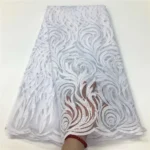 White African Tulle Lace Fabrics French Lace Fabric 2024 High Quality 5 Yards Nigerian Lace Fabric For Party Dress
