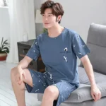 kf-S5edbe97c2b404015a3d8d4d2694c1553z-Summer-Pajamas-Loungewear-Set-Men-s-Youth-Sports-Short-Sleeve-Loose-Casual-Loungewear-Plus-Size-Suit