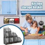kf-S33b5b10527b849988a2b9109f86e1e83z-Wrought-Iron-Kitchen-Ginger-Garlic-Separation-Storage-Box-Bathroom-Baskets-Basket-Punch-Free-Drain-Rectangular-Storage