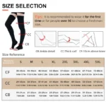 kf-S51155297abf24fc8975a0915ce3299a2g-Legbeauty34-46mmHg-Elastic-Nursing-Medical-Compression-Stocking-Over-Knee-Class-3-Pressure-Brace-Wrap-Shaping-Varicose