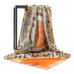 وشاح الحرير للنساء ، منديل الطباعة الدافئة ، العلامة التجارية الفاخرة ، والأوشحة الانتهاء من الساتان ، أربعة مواسم الحجاب ، تصميم شعبية ، جديد ، والأزياء ، 90x90cm