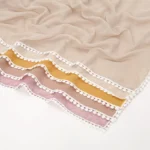 وشاح سلسلة دانتيل أحادي اللون للسيدات ، وشاح بوم بوم بوم ، شالات فسكوز ، غلاف حجاب للمسلمين ، جودة عالية ، lim x 90 ، الشتاء