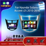راديو سيارة لاسلكي متعدد الوسائط لهيونداي سولاريس 1 ، اكسنت i25-، فيديو سيارة سيارة ، أندرويد 13 ، 9"