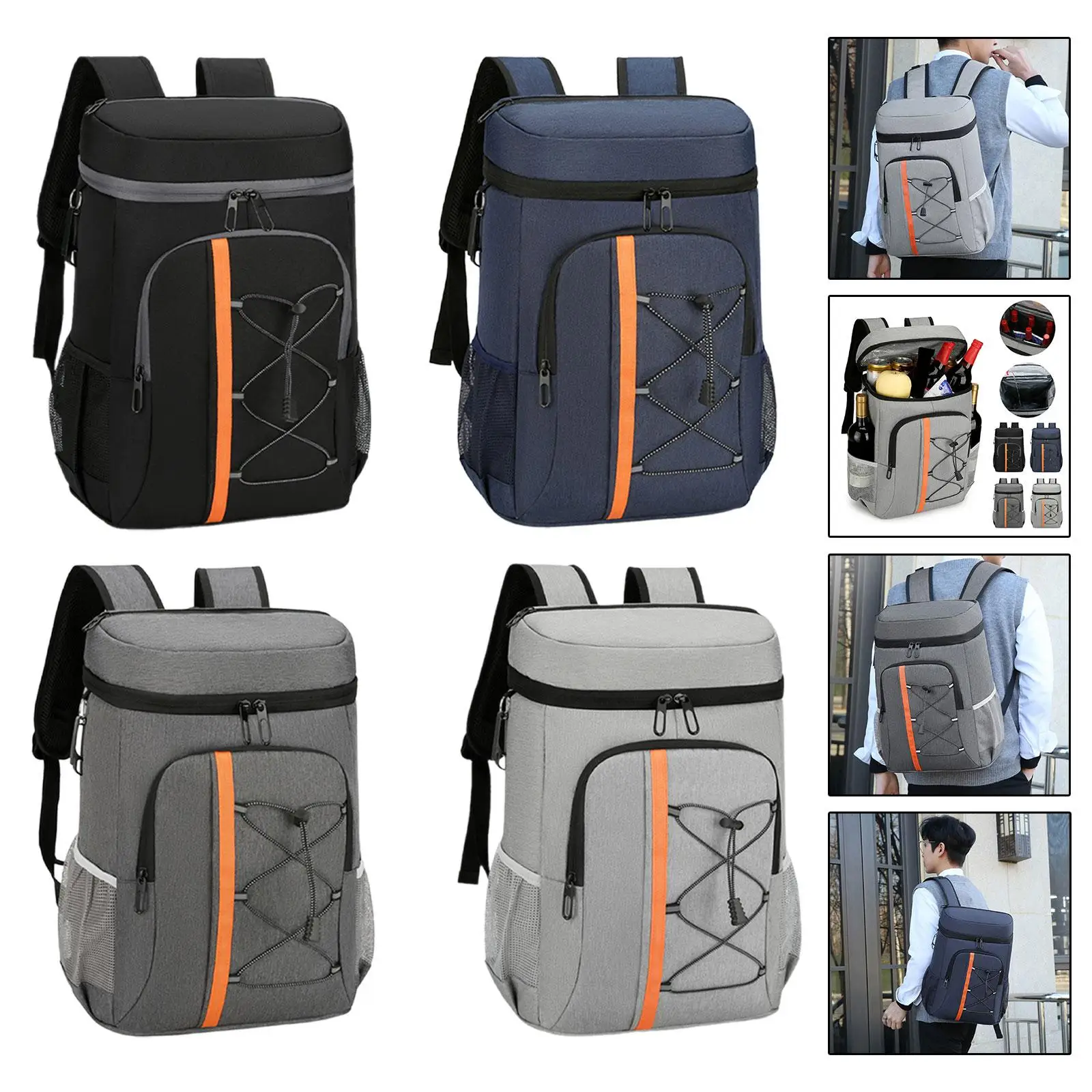 Cooler Bag Insulated Cooler Backpack Portable Adult Breathable Zipper Beach