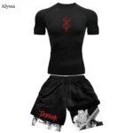 kf-Sf595b2a3a43a4e44aa82465072c4689d6-Men-s-Compression-Suit-Sports-Fitness-Quick-Drying-Suit-Tight-Short-Sleeved-Anime-Double-Layer-Shorts