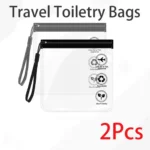 2Pcs Clear Travel Toiletry Bags Portable Waterproof 20x20cm Security Liquids Bag EVA Sealed Makeup Bag for Airport