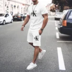 Fashionable hot selling men's sports suit men's summer sports suit O-neck T-shirt shorts sports jogging men