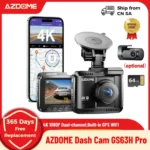 AZDOME Dash Cam GS63H Pro 4K 1080P Dual-channel Camera for Car Built-in GPS WIFI Car DVR 24H Parking Monitor Black Box داش كام