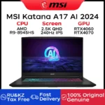 كمبيوتر محمول للألعاب MSI-Katana A17 AI ، بوصة ، K ، QHD ، Hz ، شاشة IPS ، Netbook ، AMD ، Ryzen ، 16GB ، 1 ، RTX4060 ،