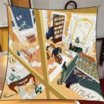 أوشحة حريرية مربعة للنساء ، لغز 24 طبعة ، أغطية رأس ، شالات شاطئ ، باندانا للسيدة ، حجاب ، 90 *