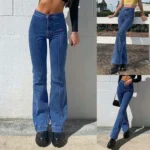 kf-S2ba97ddb25f84d408fa05421833a9b5cJ-Women-s-Retro-Stitching-Trousers-Hip-Iifting-Fashion-Skinny-Bell-Bottom-High-Waist-Slim-Straight-Leg