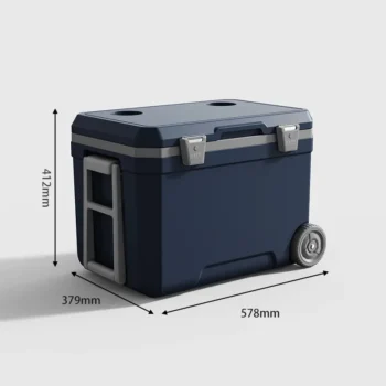 Large Capacity Cooler Icebox 45L Outdoor Camping Adult Food Fresh Drink Cooler Insulate Barbecue Picnic Boat Fishing Icebox 6kg