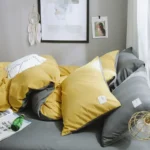 Bed Linen Pure Color Farbic Duvet Cover Bed Cover Bed Sheet Pillowcase soft fiber reactive 4pcs Bedding Set