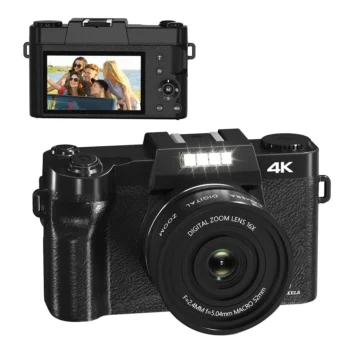 كاميرا رقمية عالية الدقة بدقة 4K للتصوير الفوتوغرافي والفيديو ، تكبير رقمي 4816x ، كاميرا تسجيل الدخول لـ YouTube ، شاشة قلاب بكاميرا