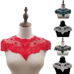 Vintage Fake Collar High Quality Detachable Collars Women Water-soluble Lace Embroidered Hollow Applique Fabric Collarband