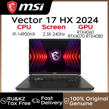 MSI Gaming Laptops MSI Vector 17 HX 2024 Intel Core I9-14900HX RTX4060/4070/4080 M.2 PCIE 4.0 SSD17.3"2.5K 240Hz Notebook PC