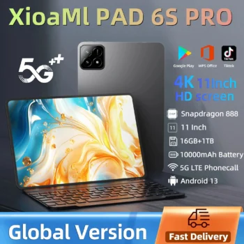 2024 NEW Global Version Original Pad 6S Pro Tablet 11inch 4K Android 13 16GB+1T 10000mAh 5G Dual SIM Bluetooth WiFi GPS Tablet