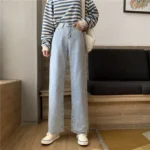 Spring Autumn New Style Korean Version High-waisted Slimming Loose Fit Jeans Women's Vintage Versatile Trailer Pants