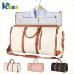 Lucshy Travel Bag PU Leather Travel Garment Bag Large Capacity Foldable Storage Bag Fashion Outdoor Sports Waterproof Handbag