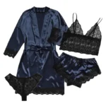 kf-S4c3cb8fe3a6a4f8bb06b87f83341379fb-Black-Sexy-Women-s-Pajamas-Satin-4-piece-Lace-Silk-Suspender-Tops-Shorts-Robe-Pajamas-Set