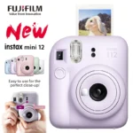 Fujifilm-Instax كاميرا صغيرة 12 فورية مع ورق صور ، وردي ، أزرق ، رمادي ، أبيض ، أرجواني ، أصلي