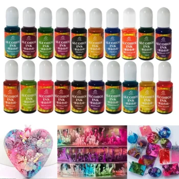 10ml Epoxy Resin Pigmen Alcohol Liquid Colorant Dye Art Ink Diffusion DIY Epoxy Resin Mold For Jewelry Making Supplies 24 Colors