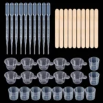 Resin Mixing Casting Tools Kit 10 Mixing Cups 10 Measuring Cups 10 Wooden Sticks 10 Droppers DIY Craft Jewelry Making