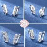 925 Sterling Silver Jewelry Women Fashion Cute Tiny Clear Crystal CZ Stud Earrings Gift for Girls Teens Lady New
