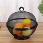 kf-S711f77d06129407f9bf14f882317a456C-Large-Capacity-Mesh-Fruit-Basket-with-Lid-Food-Grade-Prevent-Fly-Stainless-Steel-Kitchen-Drain-Basket