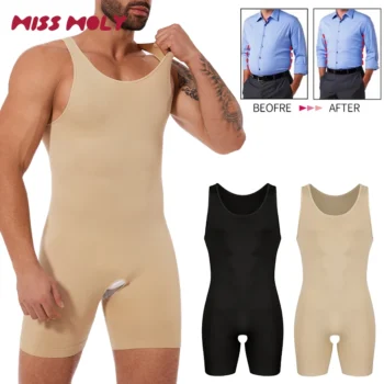 Mens Sleeveless Full Body Shaper Underwear Slimming Compression Seamless Bodysuit Shapewear Tummy Control Fajas Para Hombres