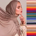 حجاب جيرسي سادة للنساء ، مرونة الشتاء ، شال إسلامي ، وشاح ، لف ماكسي ، سنود ، سرق دافئ ، أحادي اللون ، 40 لونًا