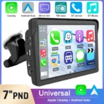 راديو سيارة عالمي مشغل فيديو وسائط متعددة ، مشغل سيارات لاسلكي ، نظام تحديد المواقع والملاحة ، أندرويد بلوتوث تلقائي ، شاشة تعمل باللمس ، 7 بوصة