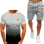 2024 New Men's Sportswear Suit Short-sleeved T-shirt + Shorts 2-piece Summer Full Suit Fashion Casual Sports Men's Running Suit