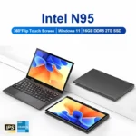 2 in 1 Touch Screen 10.95 Inch 360° Flip Laptop Intel N95 Windows 11 Pro 16GB DDR5 2TB SSD Metal Mini Office Gaming Notebook PC