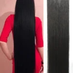 Aosiwig Synthetic Super Long Straight 100cm 5 Clip In Hair Extension Natural Hair Black Blonde Fake False Hairpiece for Women