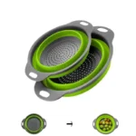 Round Collapsible Colander Silicone Kitchen Fruit Vegetable Washing Basket Strainer Foldable Drainer Kitchen Gadgets Tools
