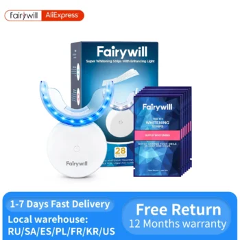 Fairywill U Shape Gel Teeth Whitening Strips Set Silicone Sonic Tooth Cleansing Brush Intelligent Oral Care Device Dental White