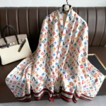 أوشحة حريرية للنساء ، فولار مطبوع ، حجاب مربع الرأس ، شال علامة تجارية فاخرة للسيدات ، كاتم صوت باندانا ، جديد ، × 90 * * ،