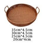 Rustic Basket Tray, Bread Fruit Snack Platter, Food Snacks Container for Cupboard Bedroom Living Room Kitchen Cabinet