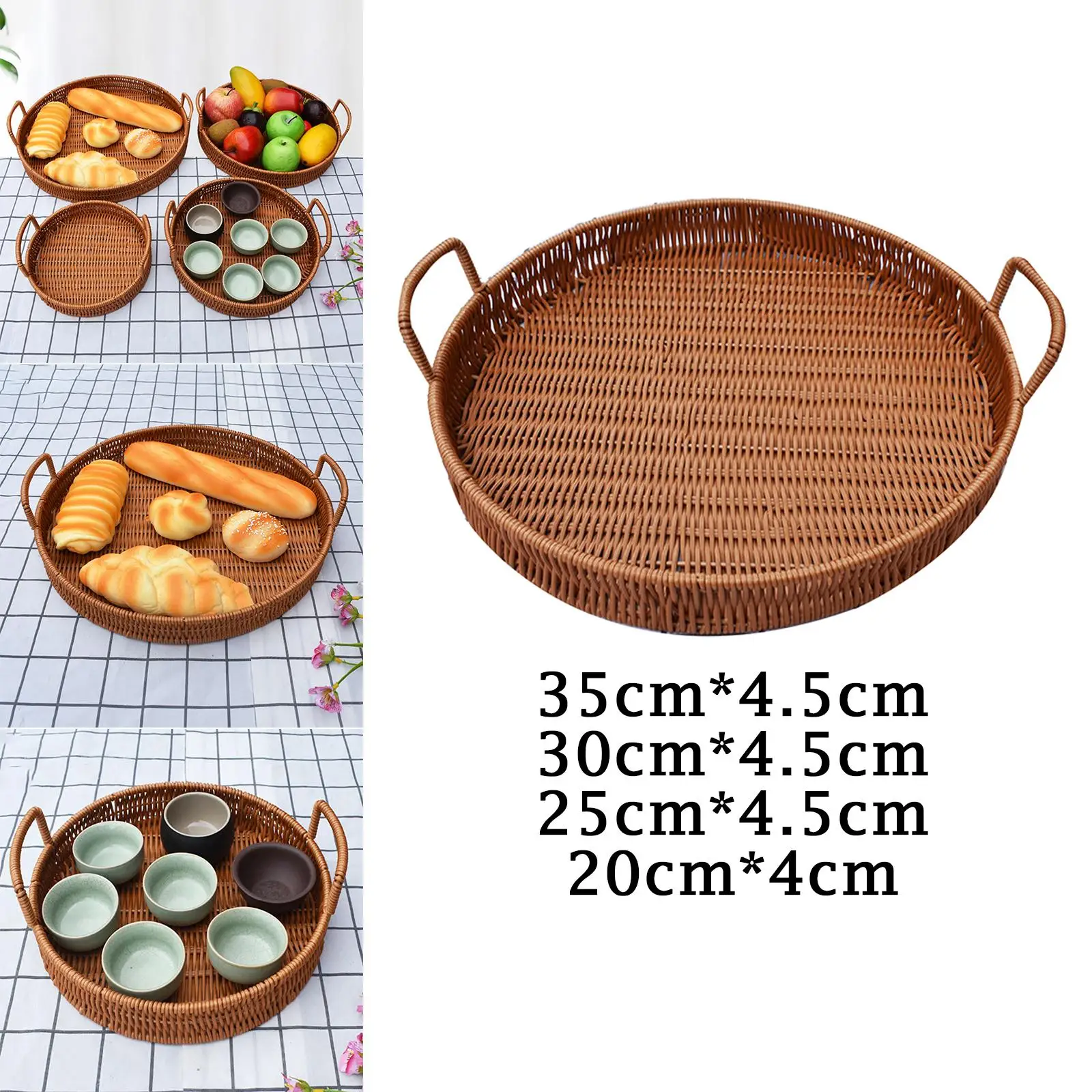 Rustic Basket Tray, Bread Fruit Snack Platter, Food Snacks Container for Cupboard Bedroom Living Room Kitchen Cabinet Rustic Basket Tray, Bread Fruit Snack Platter, Food Snacks Container for Cupboard Bedroom Living Room Kitchen Cabinet