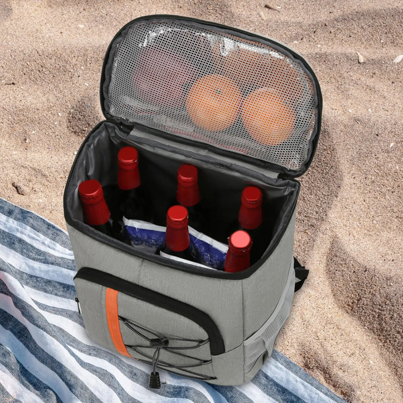 Cooler Bag Insulated Cooler Backpack Portable Adult Breathable Zipper Beach