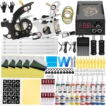 Coils Tattoo Machine Kit Power Supply with Coil Machine Needles Ink Accessories Set for Tattoo Body Art Tool Permanent Makeup