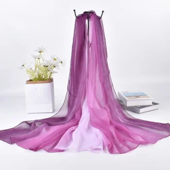 وشاح طويل من الحرير المتدرج ، جديد ثلاثة ألوان ، 75x180 سنتيمتر ، وشاح Gegette ، الربيع والصيف ، 2023