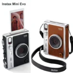 كاميرا Fujifilm-Instax Mini Evo الفورية ، طابعة صور للهواتف الذكية ، بني ، لون أسود ، فيلم أبيض اختياري ، 20 ورقة