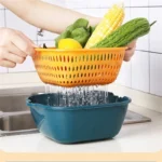 1pc Set Kitchen Strainer Draining Basket Colander Plastic Washing Bowl Fruit Vegetable Washing Basket ForHome Kitchen Restaurant