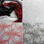 1Yard Halloween Stage Decoration Spider Web Jacquard Lace Fabric Soft Polyester Mesh Hexagonal Fabric For Performance Clothes